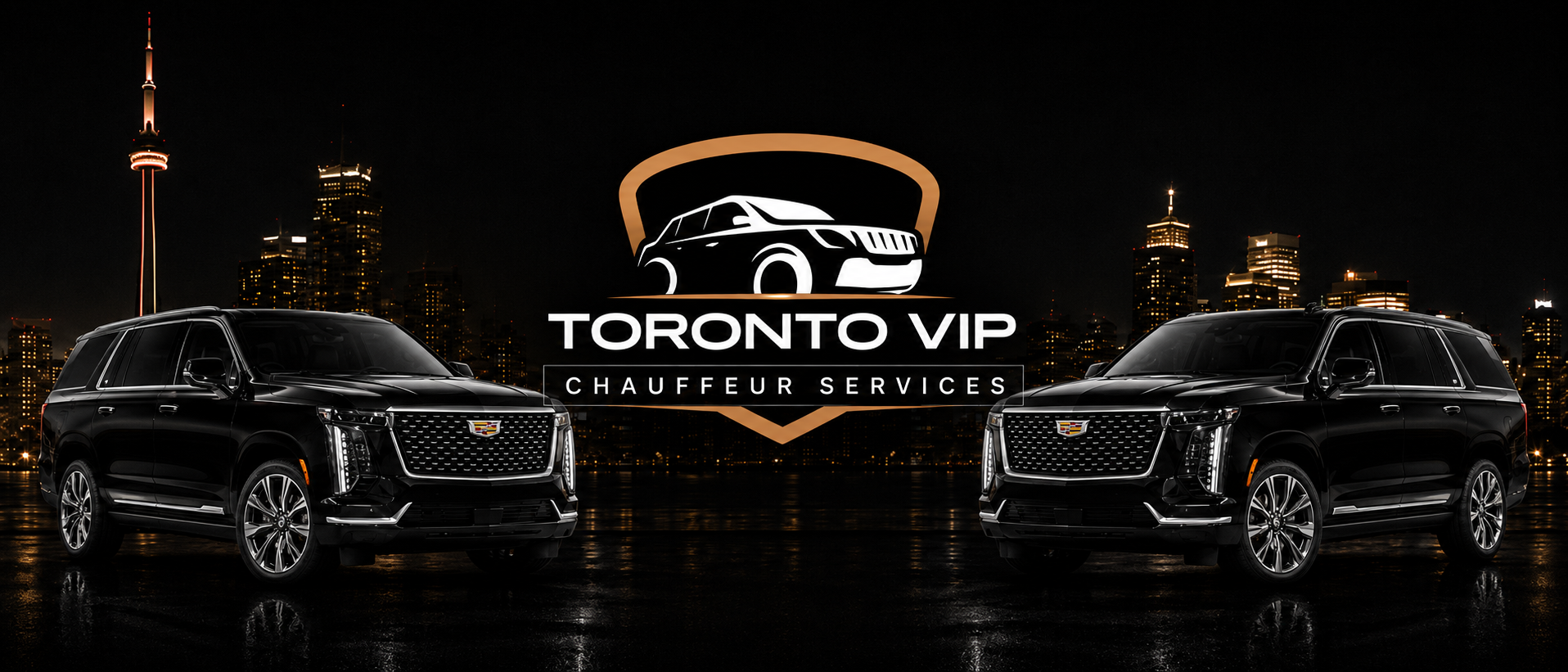 Toronto skyline at night with the CN Tower