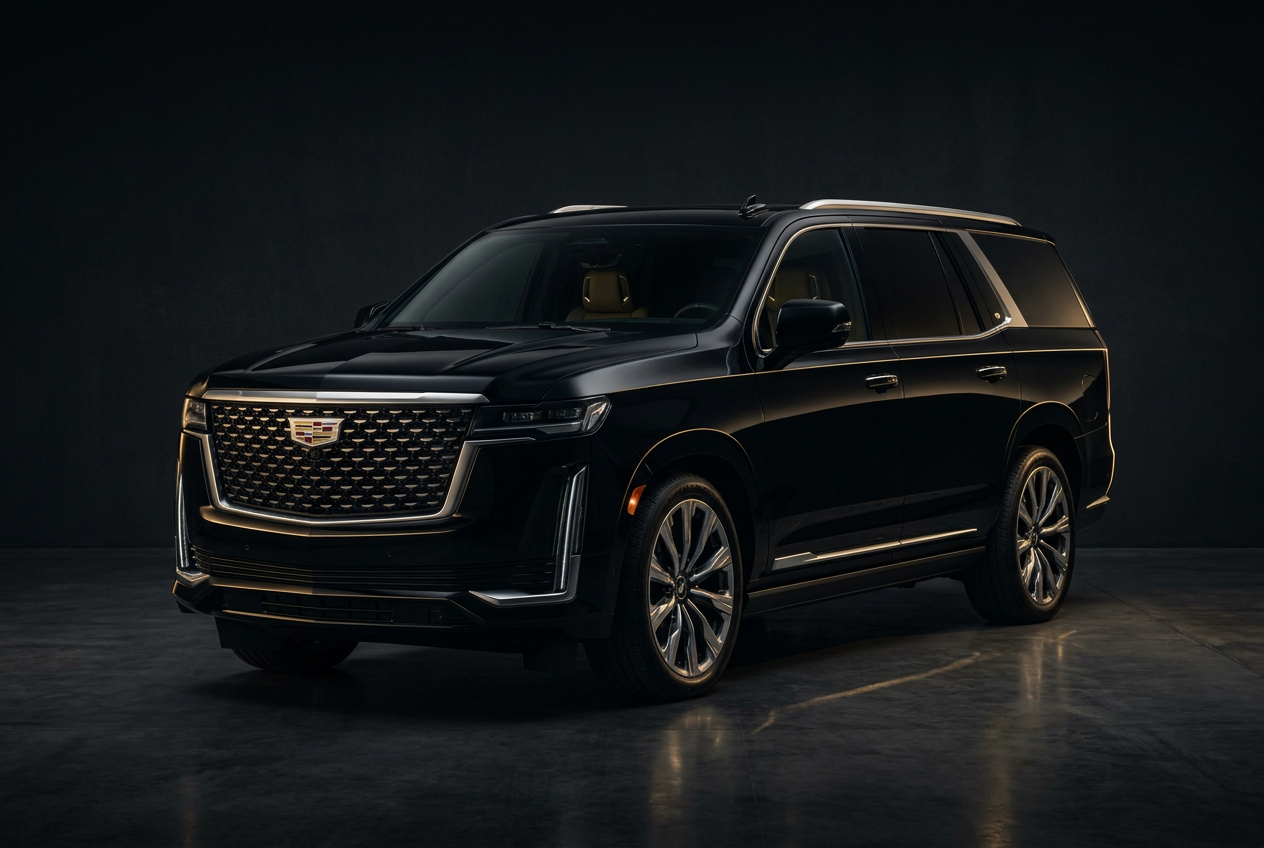 Black Cadillac Escalade luxury SUV